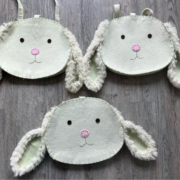 Pottery Barn Green Bunny Easter Kids Chair Backs - Picture 1 of 5